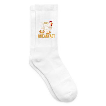 Chicken Huhn Hühnchen Henne Spruch Lustig Ei - Tennissocken - Weiß - Rechts