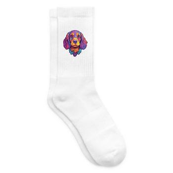 Portugiesischer Wachhund Rasse Cartoon Kawaii Illus - Tennissocken - Weiß - Rechts