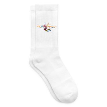 Kraftvoller Ruderer Bootsregatta - Tennissocken - Weiß - Rechts