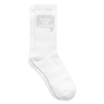 Ich mache eine Pause für Kommas Grammatik-Polizei - Tennissocken - Weiß - Rechts