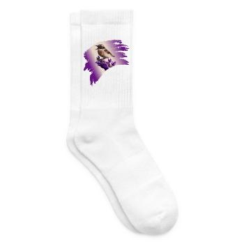 Braunkehlchen, Vogel des Jahres 2023 - Tennissocken - Weiß - Rechts