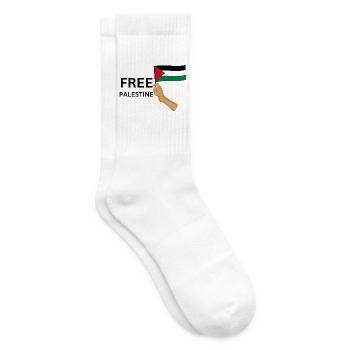 FREE PALASTINE | Gaza | Demonstration - Tennissocken - Weiß - Rechts