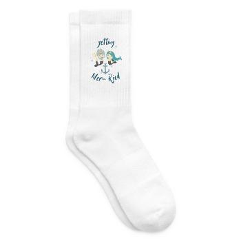 Getting Mer-Ried - Meerjungfrau Hochzeit JGA - Tennissocken - Weiß - Rechts