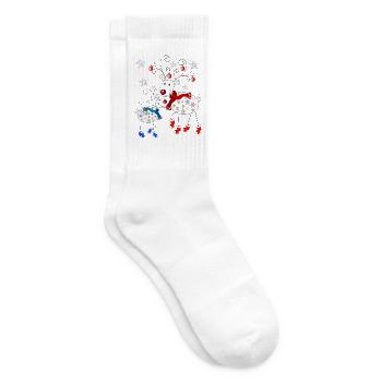 Rentier mit Socken - Tennissocken - Weiß - Rechts