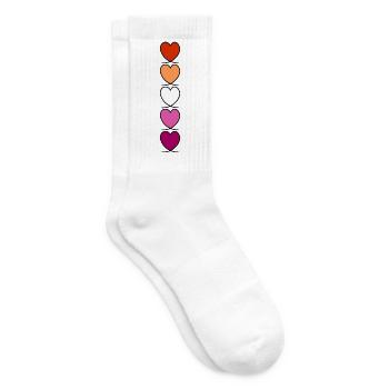 Lesbe Lesben Lesbisch Herzen - Tennissocken - Weiß - Rechts
