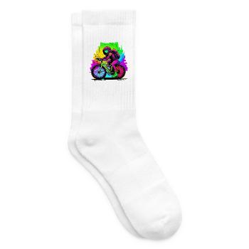 Astronaut auf Fahrrad - Tennissocken - Weiß - Rechts