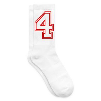 NUMMER VIER NUMBER FOUR LUCKY NUMBER GLÜCKSZAHL - Tennissocken - Weiß - Rechts