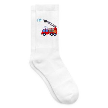 Fire engine with ladder and water children - Tennis socks - white - Right