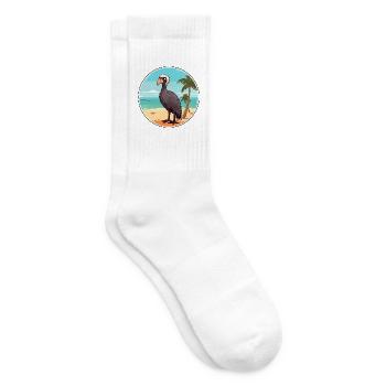 Geier Aquarell Karikatur Kawaii Clipart Tier - Tennissocken - Weiß - Rechts