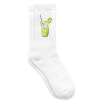 kühles Getränke mit Zitrone - Tennissocken - Weiß - Rechts