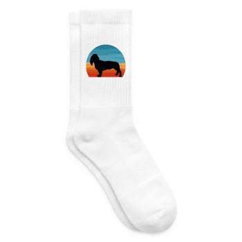 Basset Artesien Normand Hund Silhouette Retro Sun - Tennissocken - Weiß - Rechts