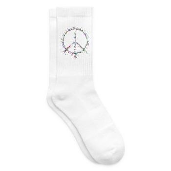 Frieden in den Farbtropfen - Tennissocken - Weiß - Rechts
