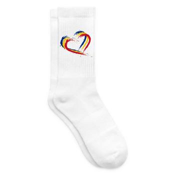 Flagge Rumäniens Fahne Rumänien Farben - Tennissocken - Weiß - Rechts