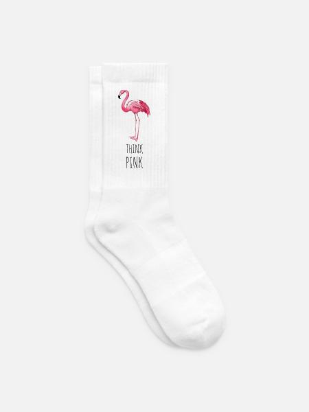 FLAMINGO. THINK PINK - Tennissocken - Weiß