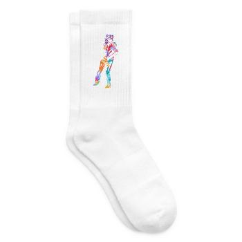 Tanzlustiger Linientanz Westernstiefel - Tennissocken - Weiß - Rechts