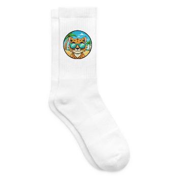 Australische gefleckte Nebelkatzenrasse Cartoon Beach - Tennissocken - Weiß - Rechts