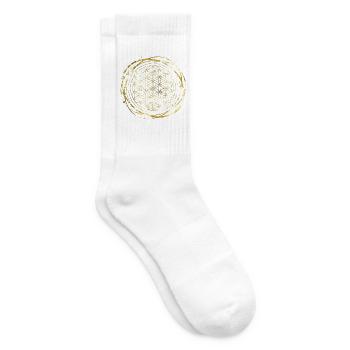Blume des Lebens gold - Tennissocken - Weiß - Rechts