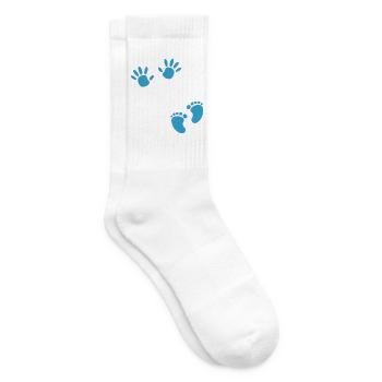 Pregnancy footprint hand boy baby belly - Tennis socks - white - Right