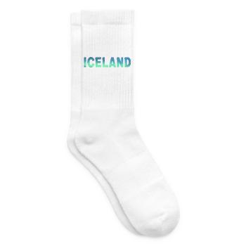 Island Iceland Polarlicht Aurora Borealis - Tennissocken - Weiß - Rechts
