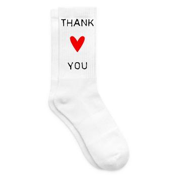 VIELEN DANK. DANKE. VIELEN DANK. JAHRESTAG. GEBURT. - Tennissocken - Weiß - Rechts