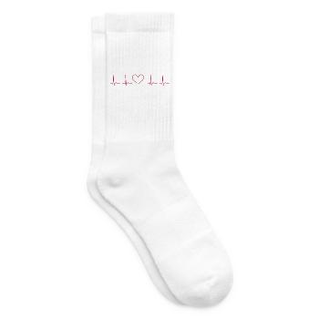 Herzschlag-EKG-Linie Medizinischer Pulswellen-Ikon-Vektor - Tennissocken - Weiß - Rechts