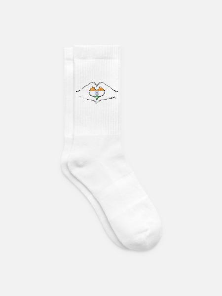 Indien Flagge Herzform used - Tennissocken - Weiß