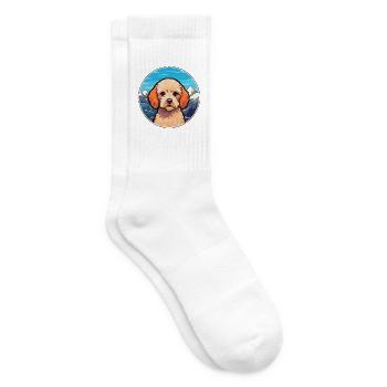 Miniatur-Pudel Hunderasse Karikatur Kawaii Watercol - Tennissocken - Weiß - Rechts