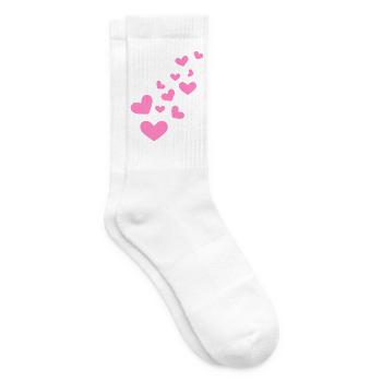 Herzchen Herz Muster Geschenk - Tennissocken - Weiß - Rechts