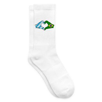 Bavaria Brazil Flag Hands Heart Shape - Tennis socks - white - Right