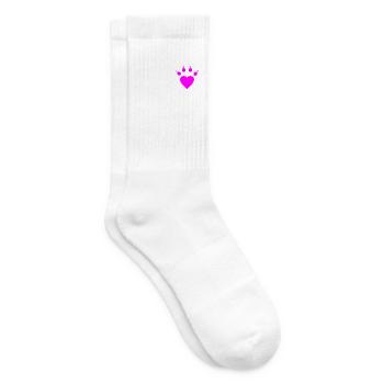 Katzenpfote Herz Pfote - Tennissocken - Weiß - Rechts