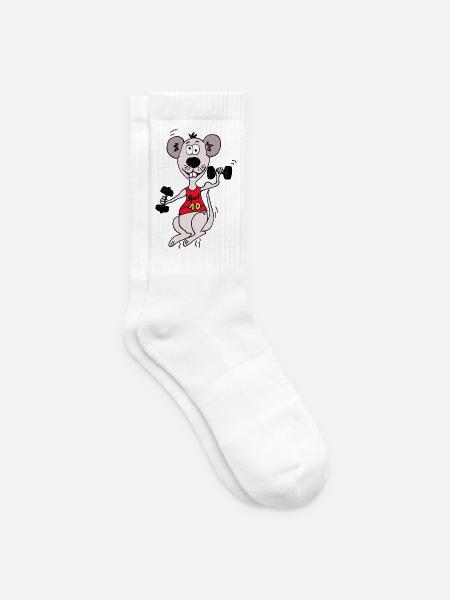 maus mit hantel - Tennissocken - Weiß