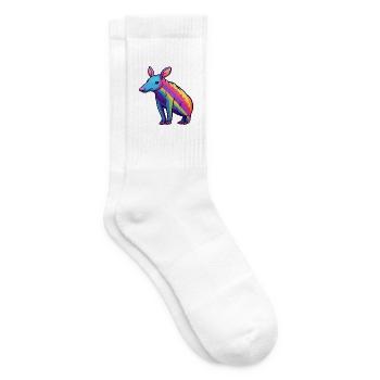 Erdferkel Buntes Aquarell Cartoon Kawaii Tier - Tennissocken - Weiß - Rechts