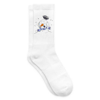 Snowsey, der kleine Schneemann, voll erschrocken. - Tennissocken - Weiß - Rechts