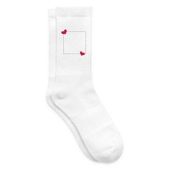 Herz Rahmen Ornament Linie Dekoration - Tennissocken - Weiß - Rechts