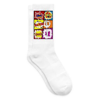 Comicstrip Comic-Strip Comic - Tennissocken - Weiß - Rechts