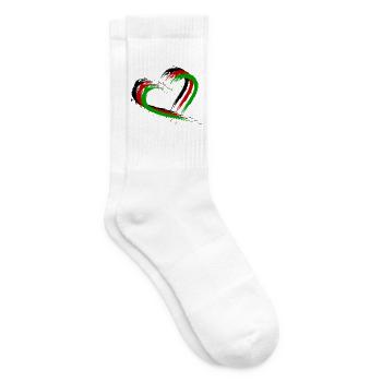 Herz Bürste Afghanistan Flagge Fahne Neu - Tennissocken - Weiß - Rechts
