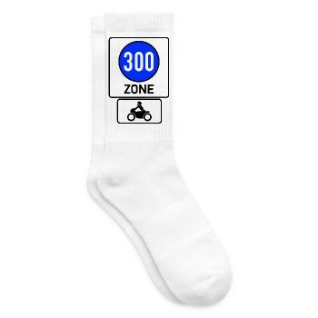 Mind. 300km/h Frei Motorrad Zone - Tennissocken - Weiß - Rechts