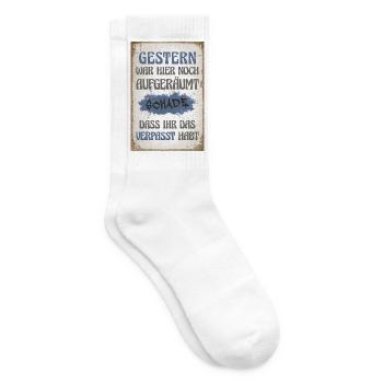 Gestern war hier noch aufgeräumt - Tennissocken - Weiß - Rechts