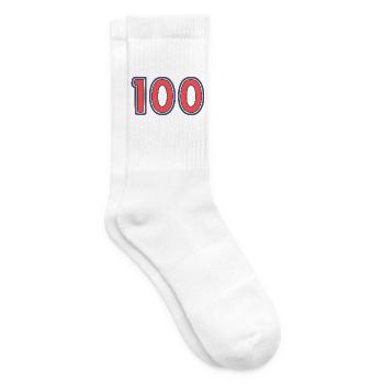 100. 100 YEARS. 100th ANNIVERSARY - Tennis socks - white - Right