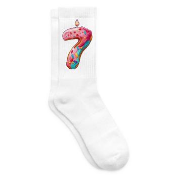 GÂTEAU NUMÉRO 7 SWEET 7E ANNIVERSAIRE - Chaussettes de tennis - blanc - Droite