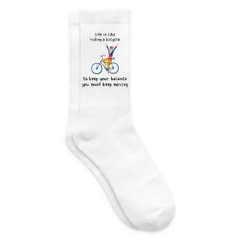 Das Leben ist wie Fahrradfahren: um das Gleichgewicht zu halten - Tennissocken - Weiß - Rechts
