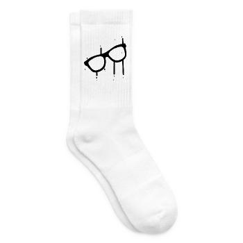 Schwarze Sonnenbrille mit Regentropfen - Tennissocken - Weiß - Rechts