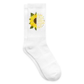 Sonnenblumen Blüte mit Text - Tennissocken - Weiß - Rechts