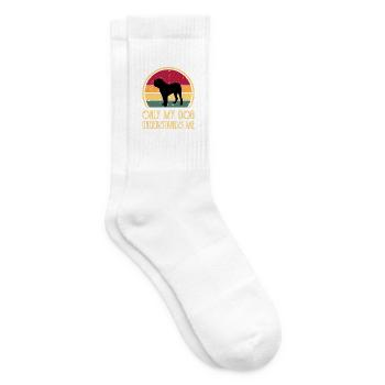 Alano Espanol Hundeliebhaber Silhouette Vintage Sonnenuntergang - Tennissocken - Weiß - Rechts