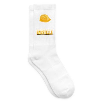 Keine Zeit ich muss auf die Baustelle - Tennissocken - Weiß - Rechts