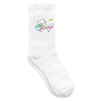 Klassische Mandoline Zupfmusik - Tennissocken - Weiß - Rechts