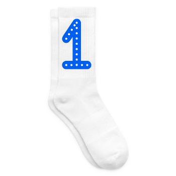 1. 1 JAHR. 1. JAHRESTAG. 1 JAHR GEBURTSTAG - Tennissocken - Weiß - Rechts