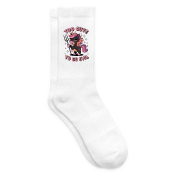 Too Cute To Be Evil - Tennis socks - white - Right