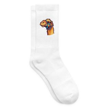 Kamel buntes Aquarell Cartoon Kawaii Tier - Tennissocken - Weiß - Rechts