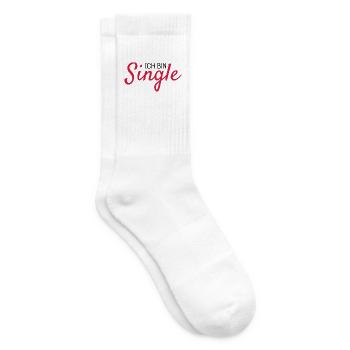 Ich bin Single Spruch - Tennissocken - Weiß - Rechts